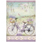 Stamperia A4 Rice Paper - Provence - Bicycle - DFSA4671