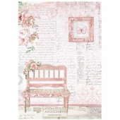 Stamperia A4 Rice Paper - Roseland - Bench - DFSA4781