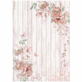 Stamperia A4 Rice Paper - Roseland - Corners with Roses - DFSA4779
