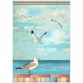 Stamperia A4 Rice Paper - Blue Dream - Seagulls - DFSA4747
