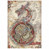 Stamperia A4 Rice Paper - Sir Vagabond in Japan - Mechanical Dragon - DFSA4608