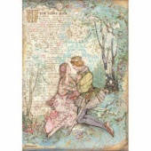 Stamperia A4 Rice Paper - Sleeping Beauty Lovers - DFSA4574