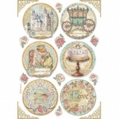 Stamperia A4 Rice Paper - Sleeping Beauty Rounds - DFSA4576