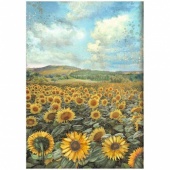 Stamperia A4 Rice Paper - Sunflower Art - Landscape - DFSA4770