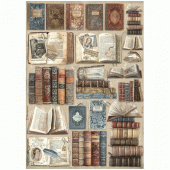 Stamperia A4 Rice Paper - Vintage Library - Books - DFSA4755