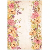 Stamperia A4 Rice Paper - Woodland - Floral Borders - DFSA4818