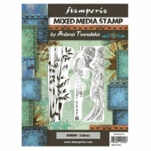 Stamperia Cling Mounted Stamp Set - Sir Vagabond in Japan - Bamboo - WTKAT21