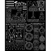 Stamperia Stencil - Brocante Antiques - Teddy Bear - KSTD159