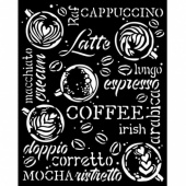 Stamperia Stencil - Coffee and Chocolate - Cappuccino - KSTD151