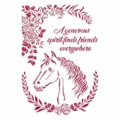 Stamperia Stencil - Romantic Horses Horse with Flowers - KSG471