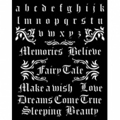 Stamperia Stencil - Sleeping Beauty Alphabet and Quotes - KSTD076