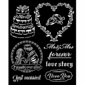 Stamperia Stencil - Sleeping Beauty Just Married - KSTD080