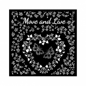 Stamperia Stencil - Sunflower Art - Move and Live Heart - KSTDQ85