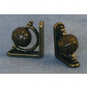 Streets Ahead Antique Brass Globe Bookends - D2406