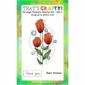That's Crafty! A6 Clear Stamp Set - Grunge Flowers - Set 1