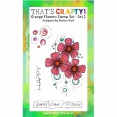 That's Crafty! A6 Clear Stamp Set - Grunge Flowers - Set 2