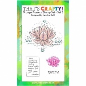 That's Crafty! A6 Clear Stamp Set - Grunge Flowers - Set 5