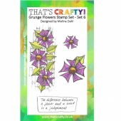 That's Crafty! A6 Clear Stamp Set - Grunge Flowers - Set 6
