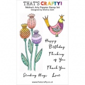 That's Crafty! A6 Clear Stamp Set - Melina's Arty Poppies