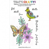 That's Crafty! A6 Clear Stamp Set - Melina's Floral Butterfly