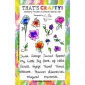 That's Crafty! Clear Stamp Set - Sketchy Flowers & Words