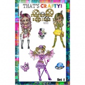 That's Crafty! Clear Stamp Set - Steampunk Darlings Set 1