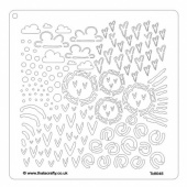 That's Crafty! 8ins x 8ins Stencil - Clouds and Hearts - TC8045 by Magda Polakow