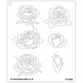 That's Crafty! 6.5ins x 7.5ins Stencil - Roses - TC7029
