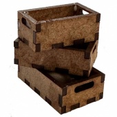 That's Crafty! Surfaces MDF Inside Story - Miniature Crates x 3