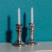 The Dolls House Emporium Silver Candlesticks and Candles - 5129