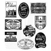 Tim Holtz Cling Mounted Stamp Set - Travel Labels - CMS108