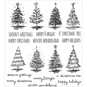 Tim Holtz Cling Mounted Stamp Set - Scribbly Christmas - CMS249
